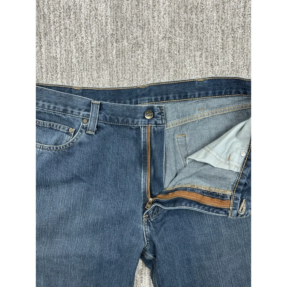 Carhartt Jeans Mens 38x32 Blue Medium Wash Relaxed Fit Straight Denim Pants